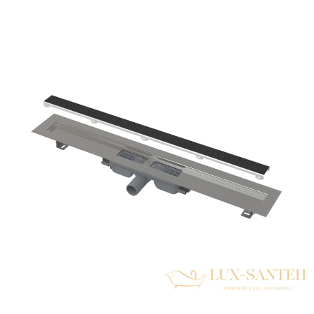 alcaplast apz115 водоотводящий желоб без порогов с решеткой под кладку камня marble low горизонтальный сток, 550 мм apz115-550