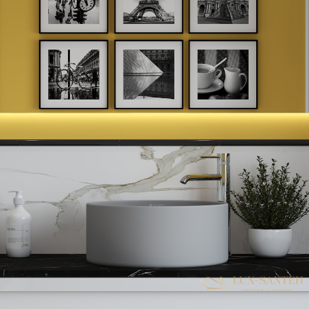 раковина накладная aqueduto espiral, esp0130, круглая d400, серый матовый