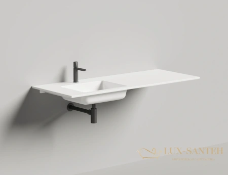 раковина salini onda 1402203m s-stone 200.3x50 см, белый