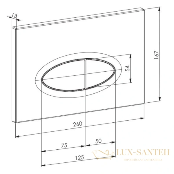 клавиша смыва d&k rhein.marx db1399025 для инсталляции, черный матовый