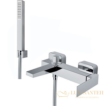 смеситель fiore kube 100nn8552 для ванны с набором для душа, черный матовый