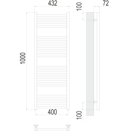 полотенцесушитель водяной terminus аврора 4670078529435 с полкой п20 400x1000
