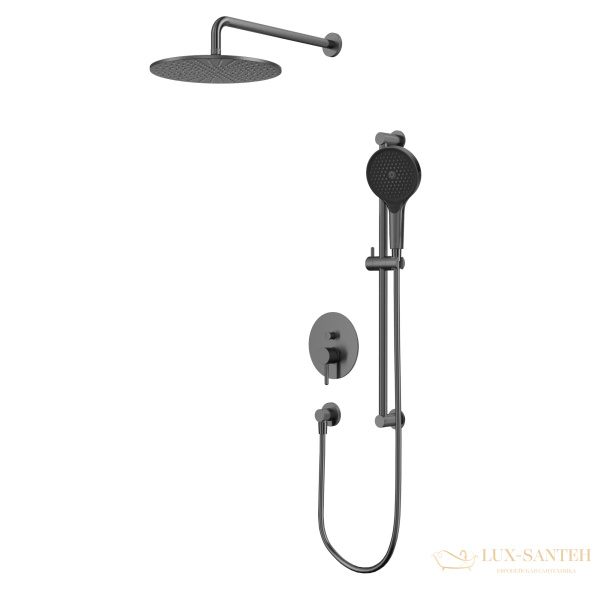 душевая система для душа скрытого монтажа whitecross y, yset05topgm, оружейная сталь