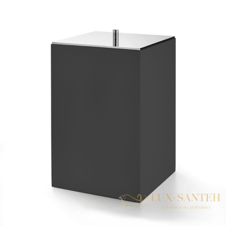 мусорное ведро с крышкой 3sc bemood black bemn64asl, черный/хром