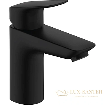 смеситель для раковины с донным клапаном hansgrohe logis 71100670, черный матовый
