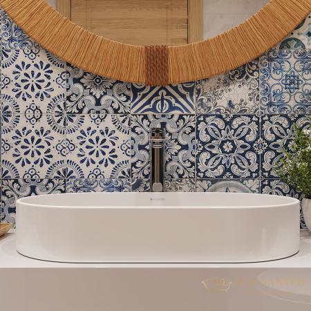 раковина накладная aqueduto espiral, esp0210, овальная 390*600, белый глянцевый