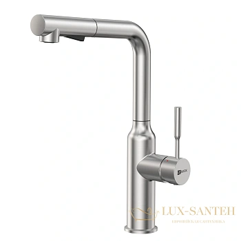 смеситель для кухни lemark expert lm50865 с выдвижным изливом, нержавеющая сталь