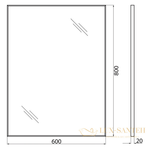 зеркало belbagno spc spc-al-600-800, хром