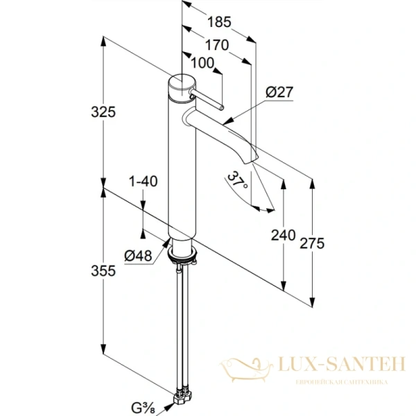 смеситель kludi bozz white 382865376 для раковины высокий, белый матовый