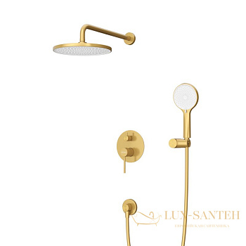 душевая система для душа встраиваемая cezares relax-dset-boro, со встроенной частью, золото брашированное