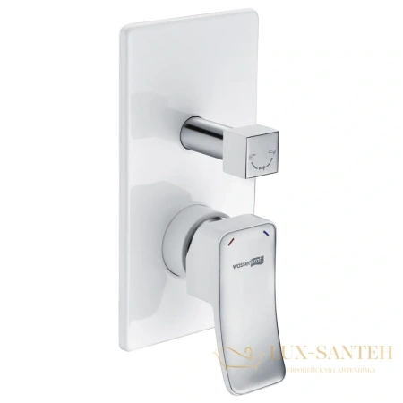 смеситель wasserkraft aller 10641w для ванны, хром/белый