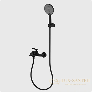 смеситель для ванны aquame como aqm6512mb, с душевым набором, черный матовый