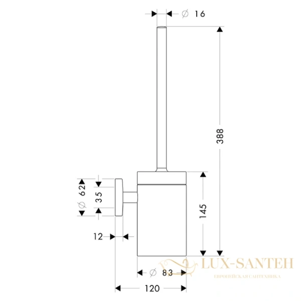 ерш туалетный hansgrohe logis 40522000