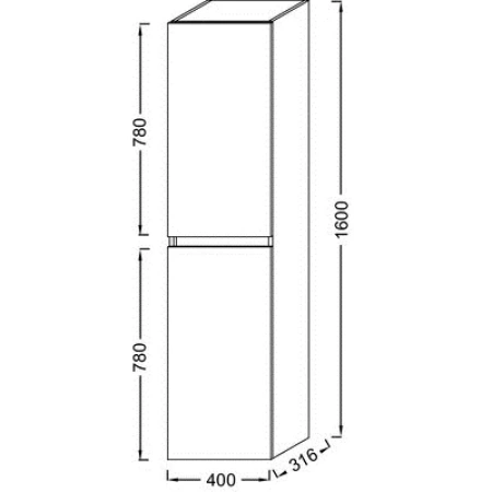 подвесной шкаф-пенал jacob delafon tolbiac eb2385-e75 40 см
