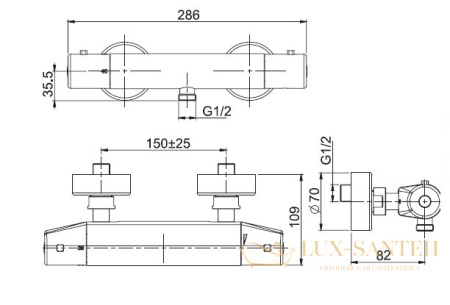 термостат для душа fima carlo frattini fimatherm f4215/1ns, черный матовый