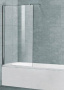 шторка на ванну cezares liberta liberta-v-1-90/155-c-cr 90 см профиль хром, стекло прозрачное