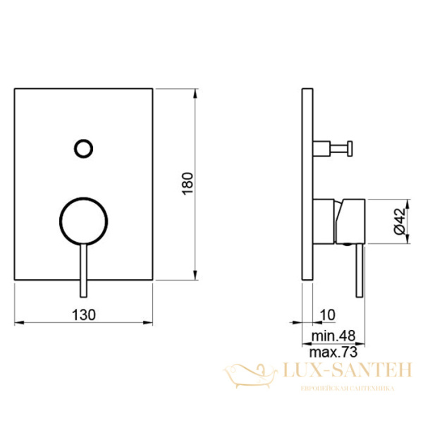 смеситель для душа встраиваемый almar 316 collection e186582.316, на 2 выхода, нержавеющая сталь брашированная