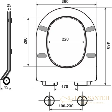 сиденье для унитаза timo td-400 с микролифтом, белый