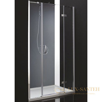 душевая дверь cezares bergamo bergamo-w-b-13-40+60/30-c-cr-r 130 см r профиль хром, стекло прозрачное
