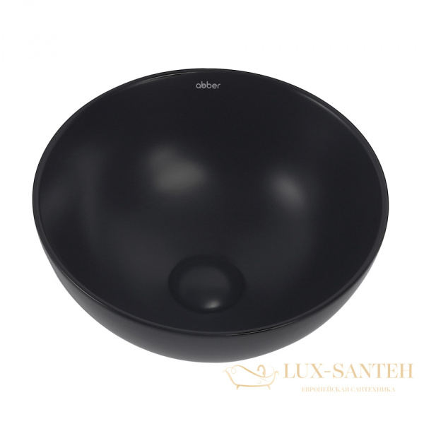 раковина накладная abber bequem ac2106mb, 32х32 см, черный матовый