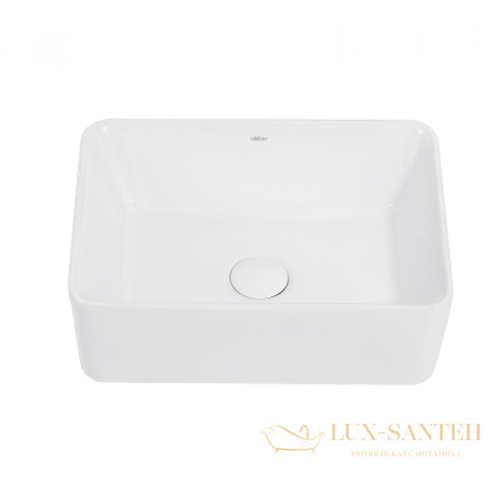 раковина накладная abber rechteck ac2213, 40,5х30 см, белый глянцевый