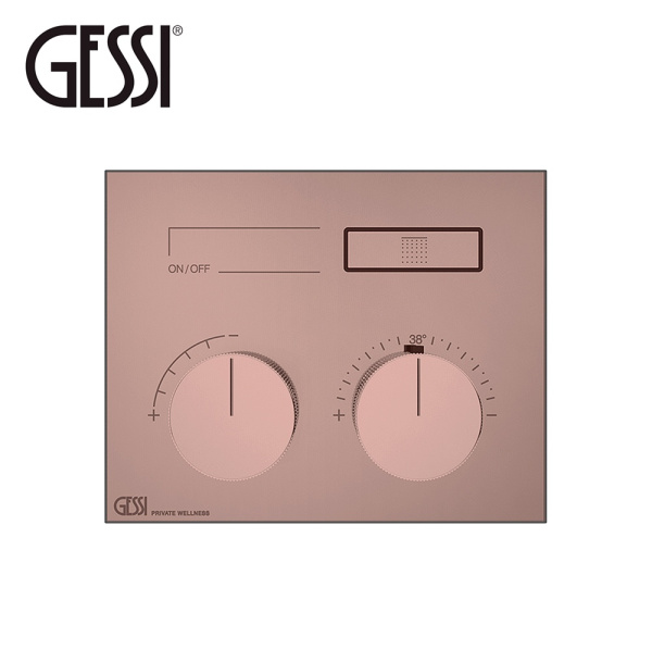 термостатический смеситель gessi hi-fi compact 63002.030 для душа, медь полированная
