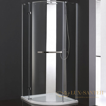 душевой уголок cezares bergamo bergamo-w-r-1-90-arco-c-cr-l-iv 90x90 iv профиль хром, стекло прозрачное