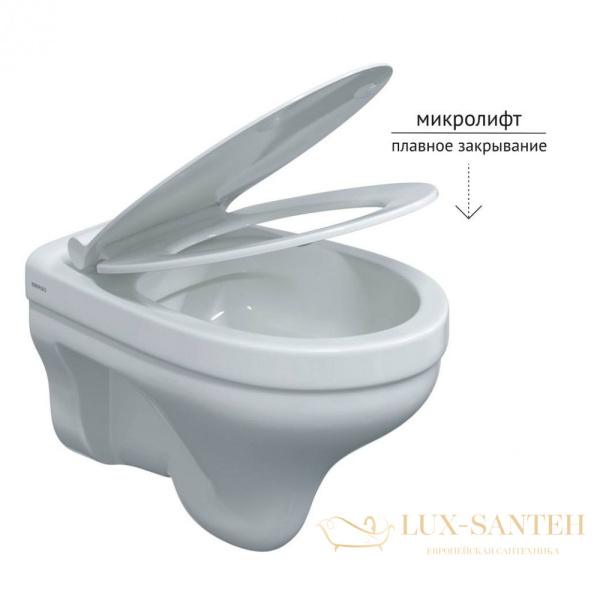 унитаз подвесной berges albit s 082147 безободковый, с сиденьем микролифт top slim so, белый