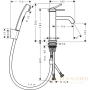 смеситель для раковины hansgrohe tecturis s 73211670 с гигиеническим душем, донным клапаном, черный матовый