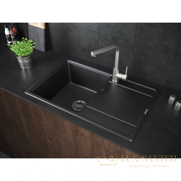 кухонная мойка paulmark flugen pm217850-bl, черный