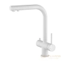 смеситель для кухни  timo saona 22356/16fl, с подключением к фильтру и выдвижным изливом, белый матовый