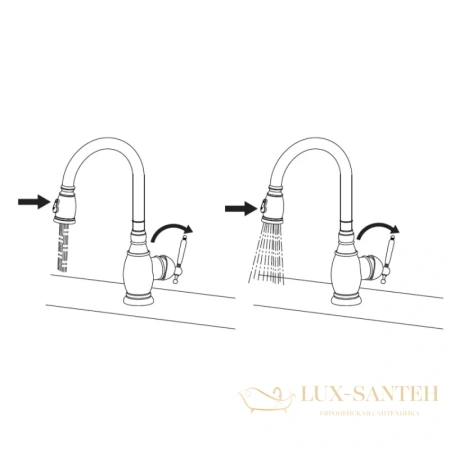 смеситель seaman eco koblenz ssn-2168p для кухни, нержавеющая сталь