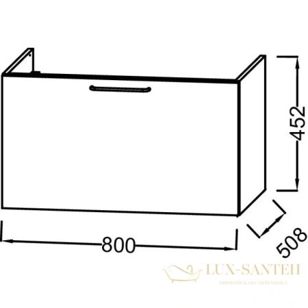 тумба jacob delafon odeon rive gauche eb2512-r8-n14 80 см, серый антрацит