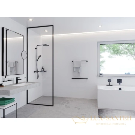 косметическое зеркало hansgrohe addstoris 41791670 черный, матовый