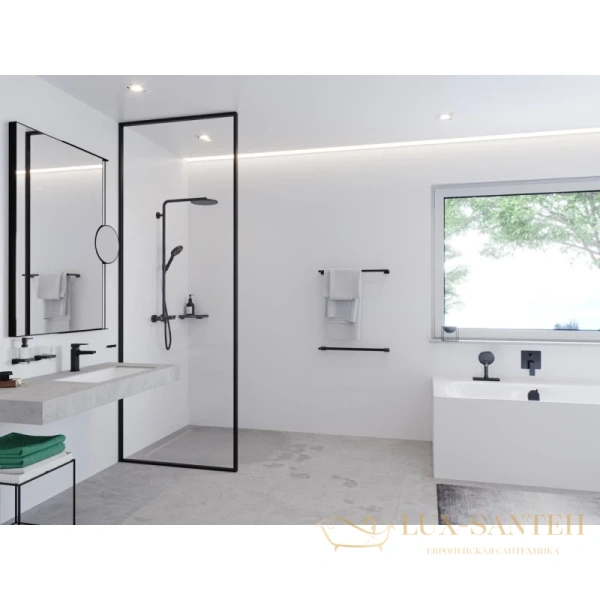 косметическое зеркало hansgrohe addstoris 41791670 черный, матовый