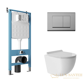 комплект aqueduto aqds100t, инсталляция tecnica novo, панель смыва quadrado, хром, унитаз ovo, сиденье микролифт, белый 