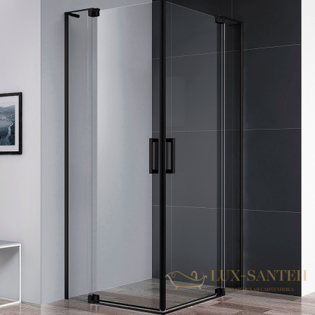 душевой уголок cezares slider slider-a-2-70/80-c-nero 80x80 профиль черный матовый, стекло прозрачное
