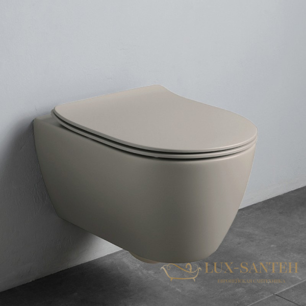 унитаз scarabeo moon 5520/cl 52, подвесной безободковый без креплений и сиденья, sand