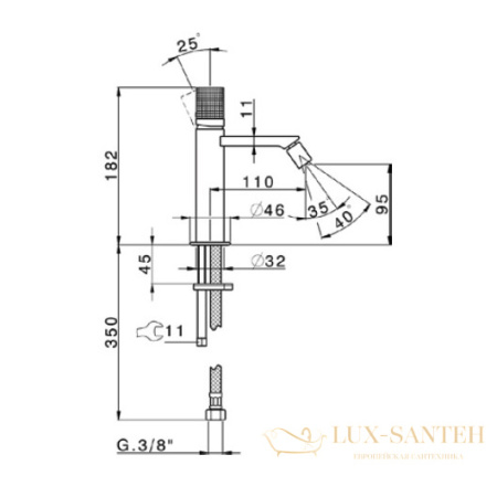 смеситель для биде cisal x32 x2000564d1, нержавеющая сталь