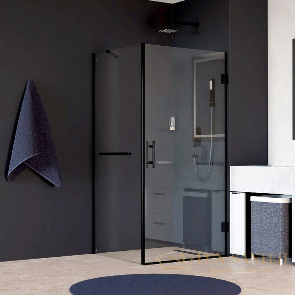 душевой уголок rgw hotel 3506045160-014 ho-045-1b 60х100, профиль черный, стекло прозрачное