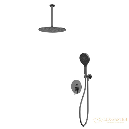 душевая система для душа скрытого монтажа whitecross y, yset12topgm, оружейная сталь