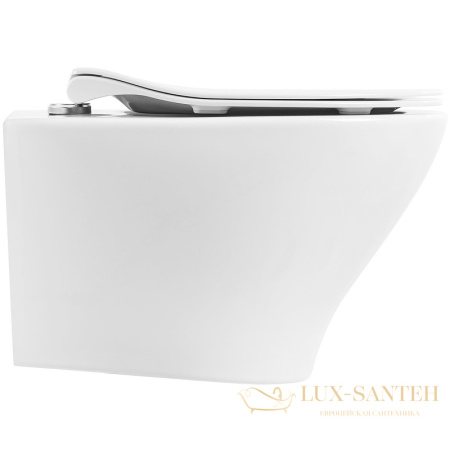 подвесной унитаз belbagno acqua bb340chr/bb2020sc с сиденьем микролифт, белый