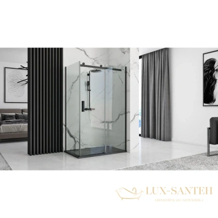 душевой поддон rea stone rea-k9602 из литого мрамора 120х80 см, черный