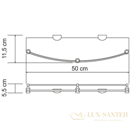 полка стеклянная wasserkraft kammel k-8344 50 см, хром
