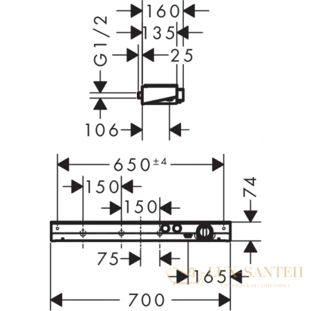 термостат hansgrohe showertablet select хром 13184000