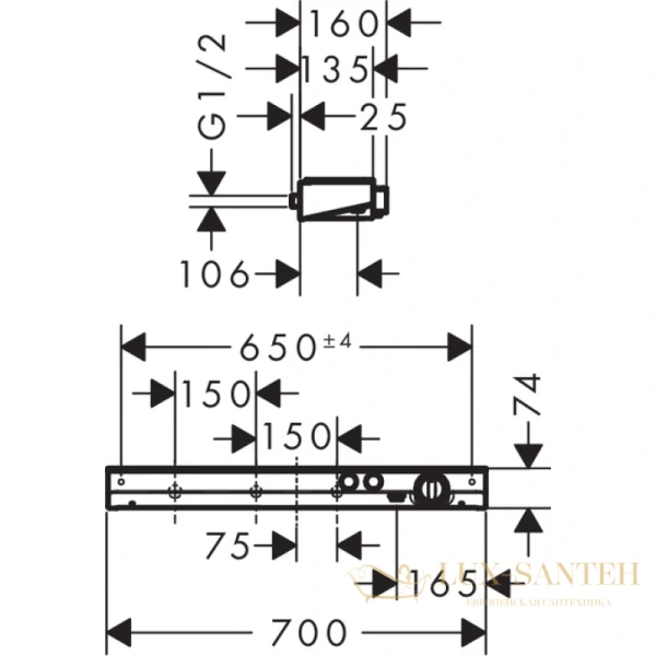 термостат hansgrohe showertablet select хром 13184000