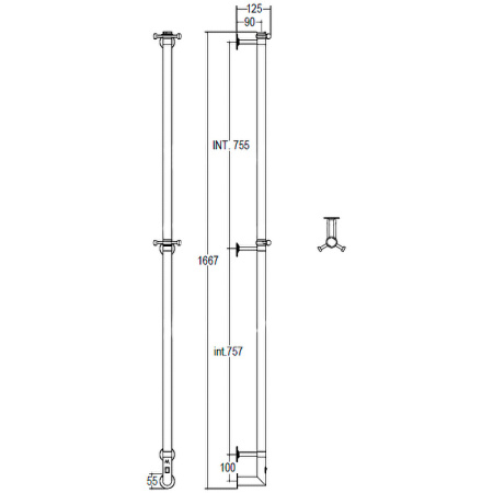 полотенцесушитель электрический, 165х9 см, margaroli arcobaleno 616bbn-1650, шлифованный никель