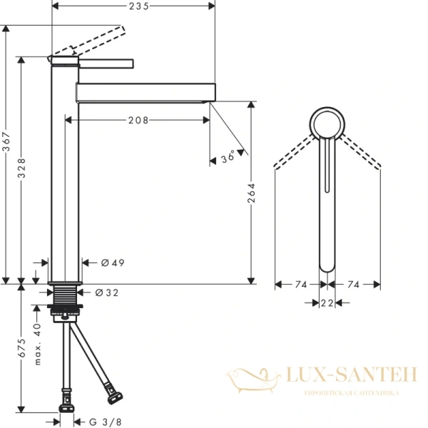 смеситель для раковины hansgrohe finoris 76070000 с донным клапаном push-open хром