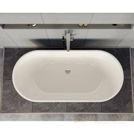 акриловая ванна vitra geo 65370006000 170x80 см, белый