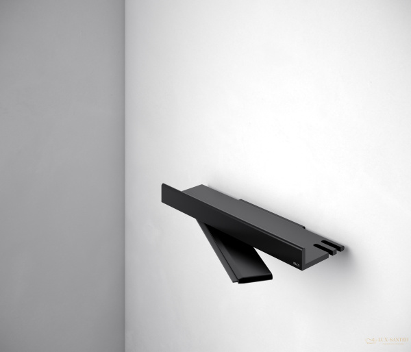 полка для душа keuco reva 12859370000, со встроенным стеклоочистителем, черный матовый